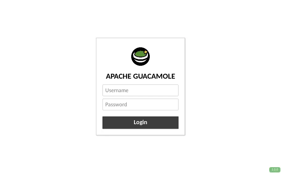 ApacheGuacamoleログイン画面