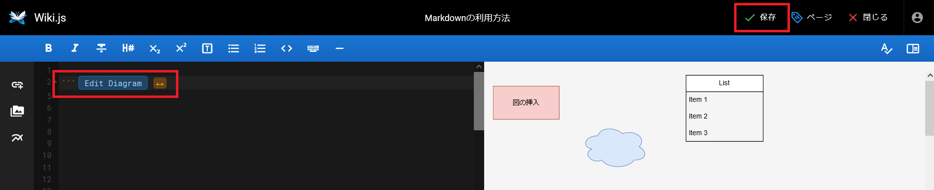 Wiki.jsの画像管理インタフェース