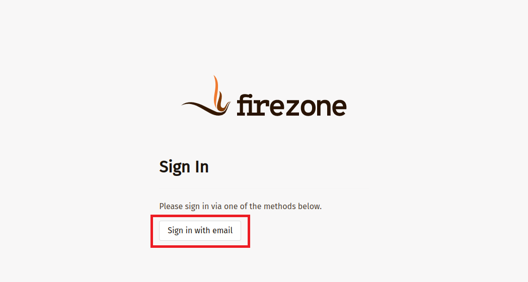 Firezoneのログイン画面