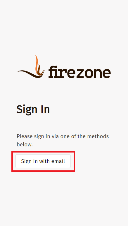 Firezoneのiphoneログイン画面