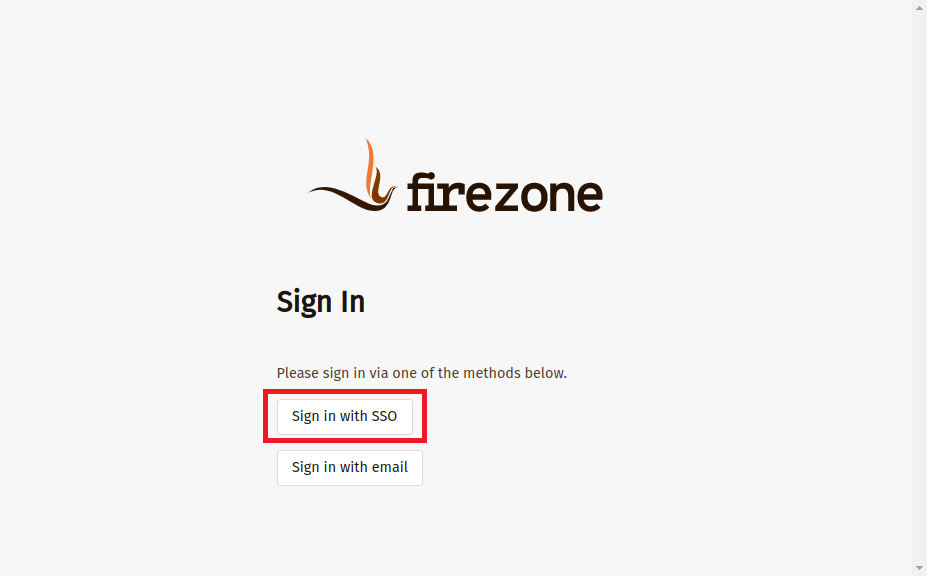 FirezoneのSSOログイン画面