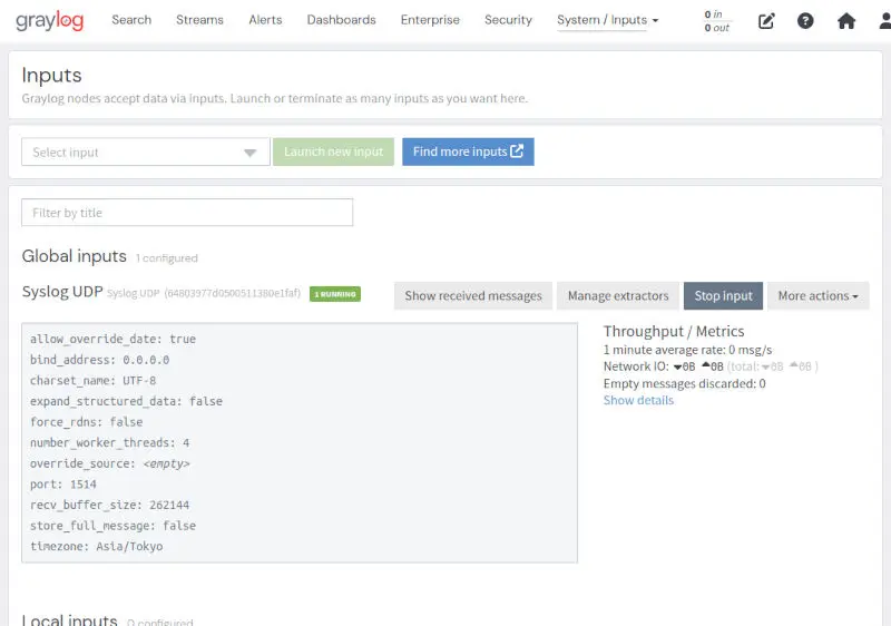 Graylogのログ収集とログ解析：syslogサーバとして動作