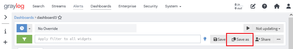 Graylogのダッシュボードの保存