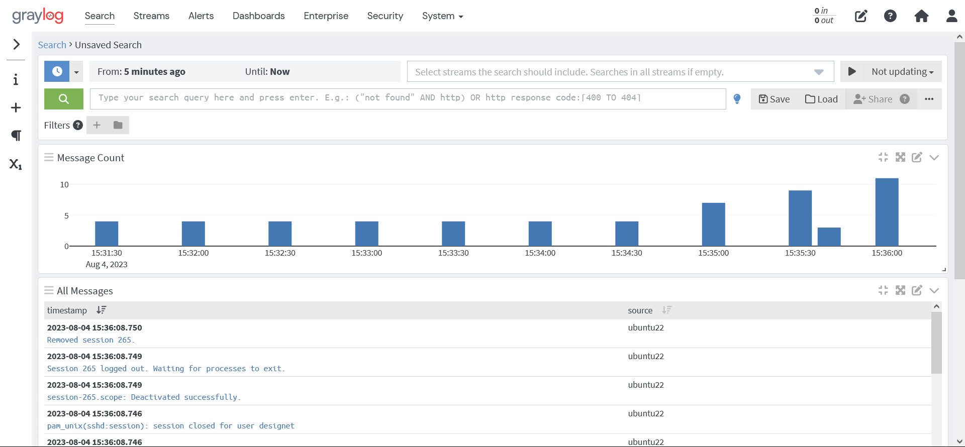 Graylogのログ検索