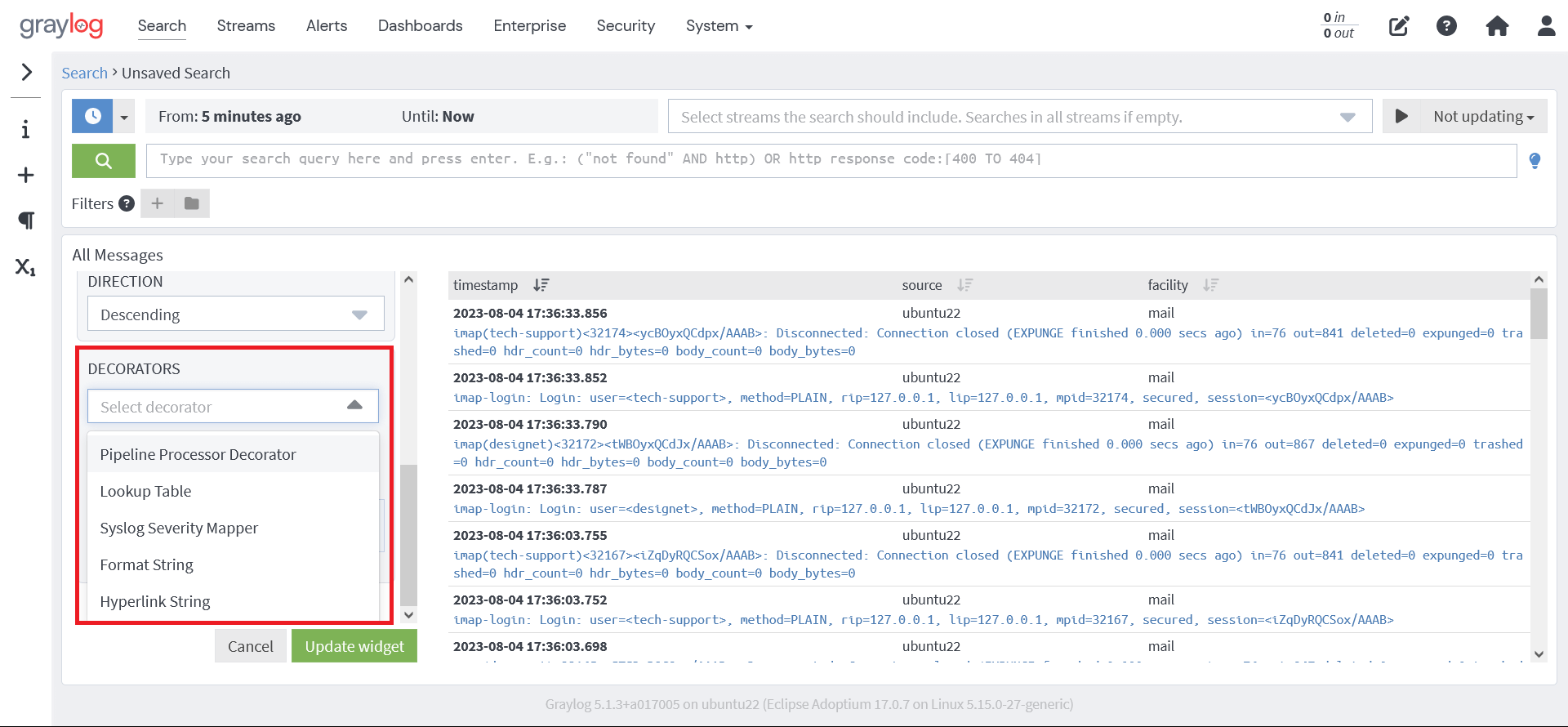 Graylogの検索結果の加工