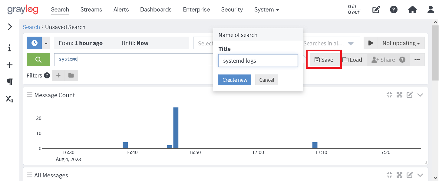 Graylogの検索方法の保存