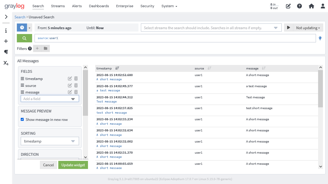 Graylogのメッセージ表示編集