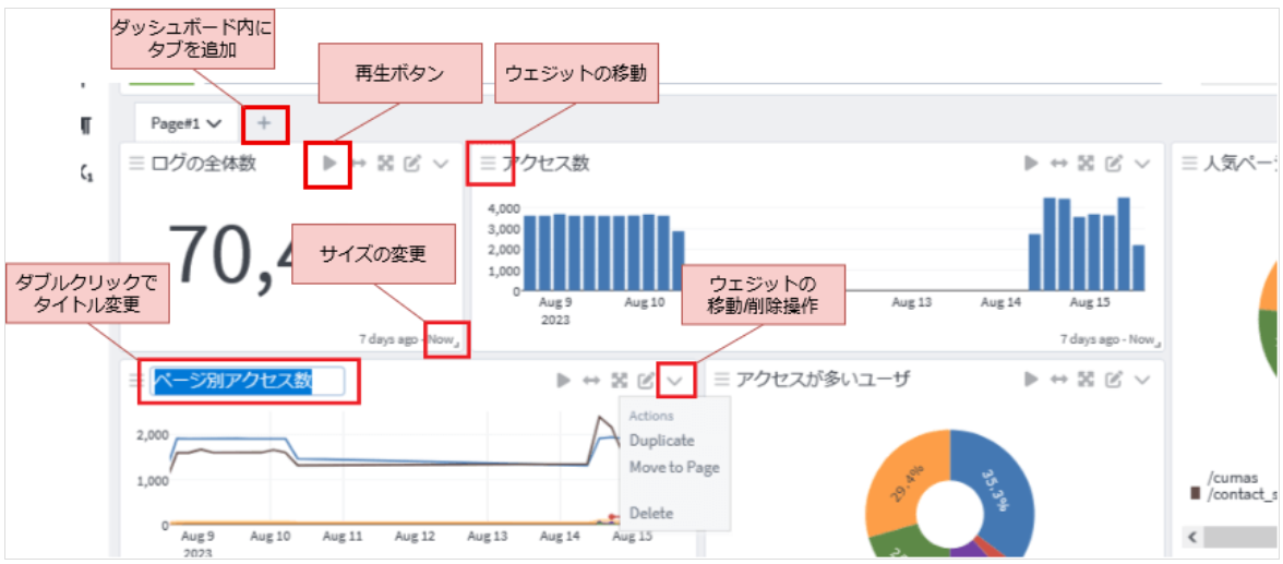 Graylogのウィジェットのサイズ変更