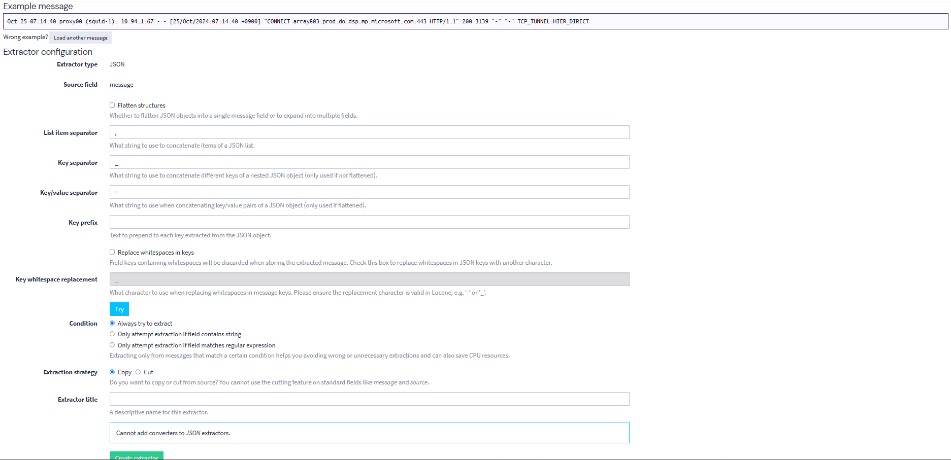 GraylogのJSON