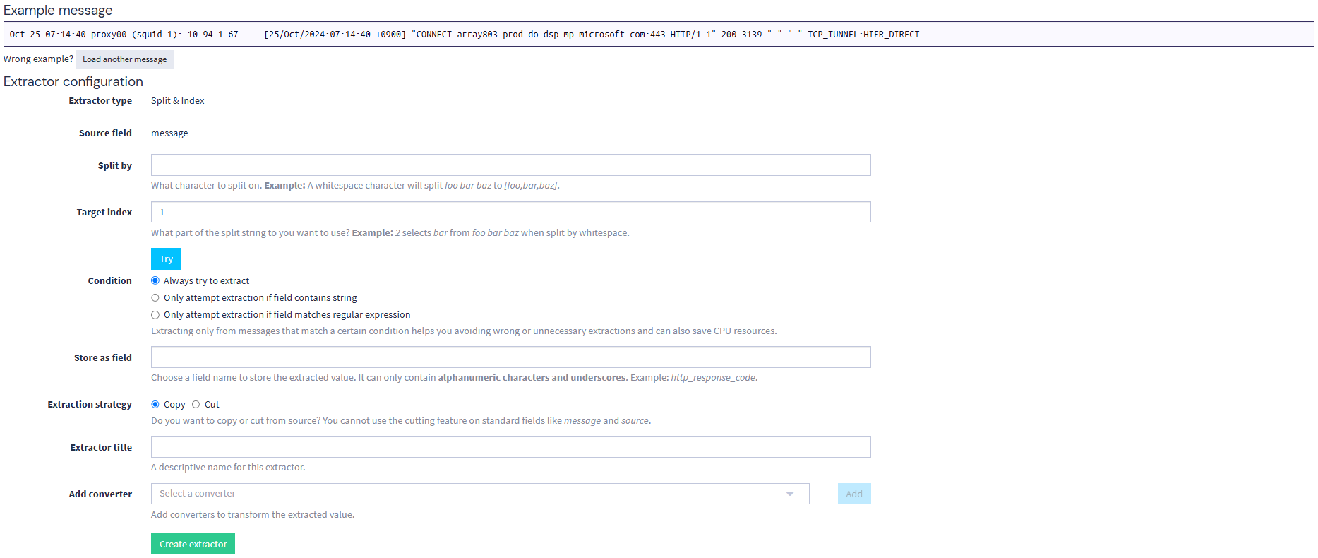 GraylogのSplitIndex