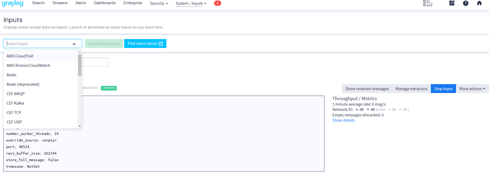 GraylogのInputs設定ログフォーマットの選択