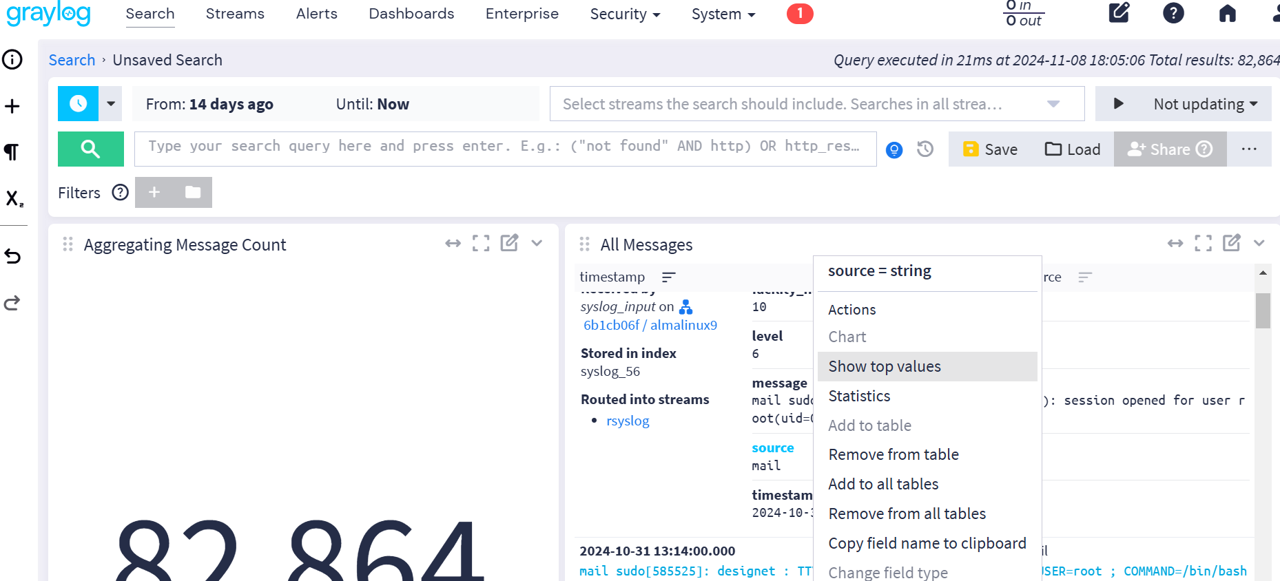 Graylogのランキング表示