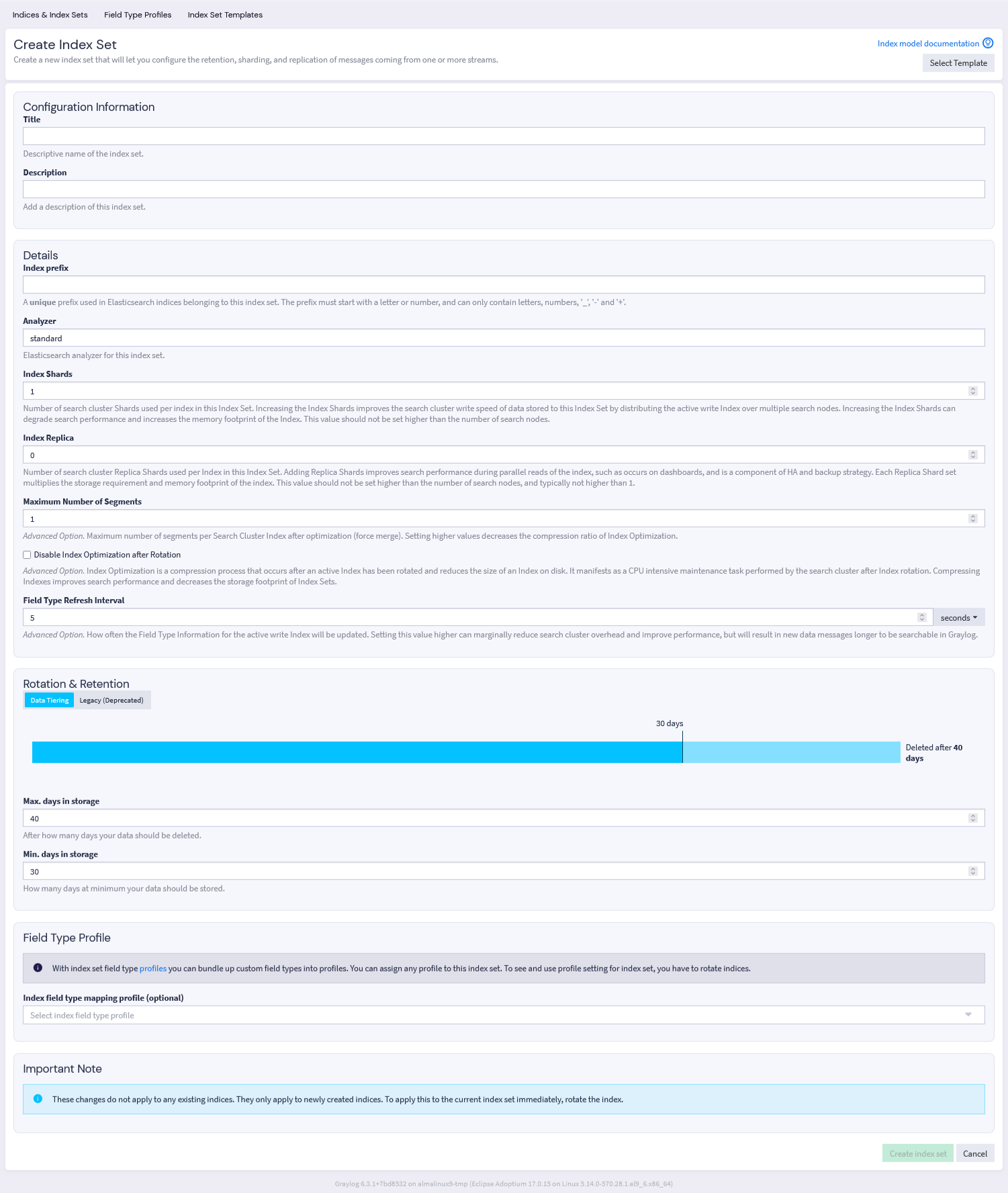 Graylogのインデックス作成