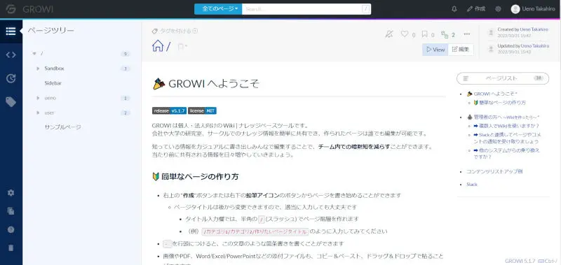 growiの画面