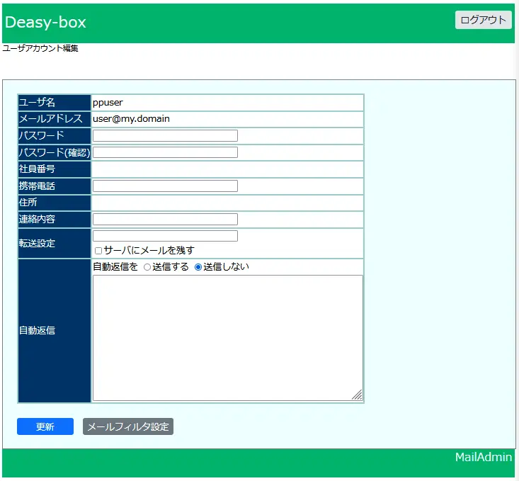 ユーザ用インタフェース